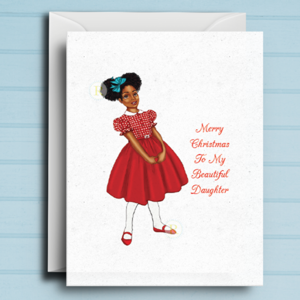 Black Girl L Christmas Card